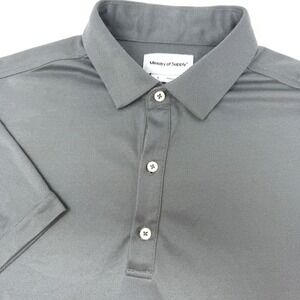 Ministry of Supply Apollo Polo Shirt Mens Large Grey Short Sleeve Tech Pique